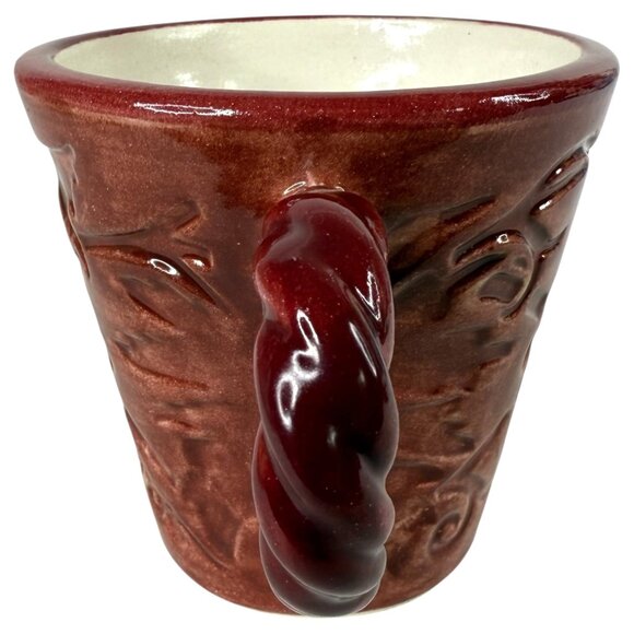 2 Fioriware Jardinware Grape Garland Embossed Leaf Coffee Mugs Twisted Handles - Picture 5 of 12